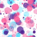 Paint stains seamless splatter, spray blots, spots Royalty Free Stock Photo