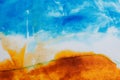 Paint Stroke blue, yellow, red, orange and White - splatters color, abstract Royalty Free Stock Photo