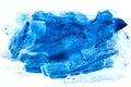 Blue paint stroke on white background Royalty Free Stock Photo