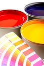 Paint swatch with paint cans Royalty Free Stock Photo