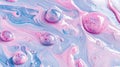 Paint texture with pastel gradient swirls and bubbles on a flat surface Generative AI Royalty Free Stock Photo