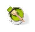 Paint tin can with brush Royalty Free Stock Photo