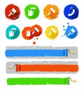 Paint tools color icons blots.