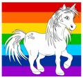 Coloring cute unicorn Royalty Free Stock Photo
