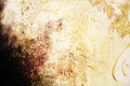 Paint vintage grunge golden colors, brush strokes, organic textile hypnotic background Royalty Free Stock Photo