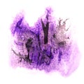 Paint violet, black splash ink stain watercolour blob spot brush Royalty Free Stock Photo