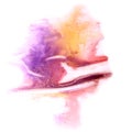 Paint violet, red, yellow splash ink stain watercolour blob spot