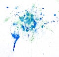 Paint watercolour splatter blue. Watercolors spot blotch isolated