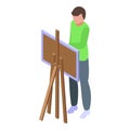 Paint work icon isometric vector. Travel work