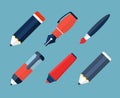 Paint and writing tools flat icons Royalty Free Stock Photo