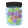 Paintball balls in a jar