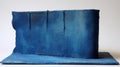 Paintball Blue: A Textured Canvas Diorama In The Style Of Peter Zumthor