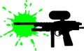 Paintball gun with green splash