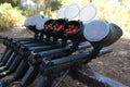 Paintball Guns In A Row