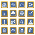 Paintball icons set blue