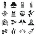 Paintball icons set, simple style