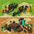 Paintball Isometric Banners Royalty Free Stock Photo