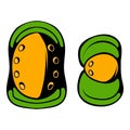 Paintball knee protection icon cartoon