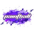 Paintball lettering - icon - Splatter colorful banner Royalty Free Stock Photo