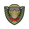 Paintball logo. Military emblem. Army sign. Helmet and weapons.