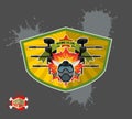 Paintball logo. shield with wings.