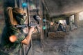 Paintball opposite teams Royalty Free Stock Photo