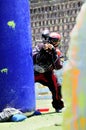Paintball player in action Royalty Free Stock Photo