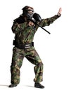 Paintball player in action isolated Royalty Free Stock Photo