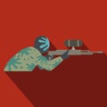 Paintball player flat icon