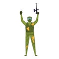 Paintball player icon cartoon vector. Extreme shooting