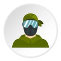 Paintball player icon circle