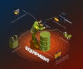 Paintball Player Isometric Infographics