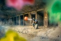 Paintball player shoot Royalty Free Stock Photo