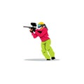 Paintball player. Vector Illustration