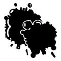 Paintball splash blob icon, simple style