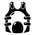 Paintball vest ammunition icon, simple style