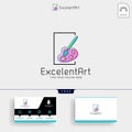 Paintbrush artist logo template and business card