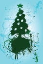 Paintbrush background Christmas Tree