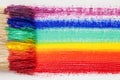 Paintbrush bristle closeup and multicolor rainbow brush strokes Royalty Free Stock Photo