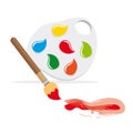 Paintbrush and color palette Royalty Free Stock Photo