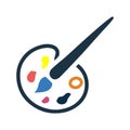 Paintbrush, color palette icon design, art, graphic design Royalty Free Stock Photo