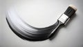 A paintbrush creates a dynamic grayscale abstract stroke. Generative AI