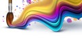 Paintbrush Drawing A Bright Multicolored Wave