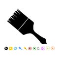 Paintbrush icon in flat style Royalty Free Stock Photo