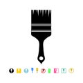 Paintbrush icon in flat style Royalty Free Stock Photo