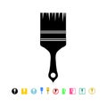 Paintbrush icon in flat style