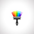 Paintbrush made of color spectrum Royalty Free Stock Photo