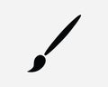 Paintbrush Icon Sign Symbol. Paint Brush Painter Draw Art Artist Sketch Stroke Drawing Tool Image Artwork Graphic Clipart Vector Royalty Free Stock Photo