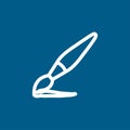 Paintbrush Line Icon On Blue Background. Blue Flat Style Vector Illustration Royalty Free Stock Photo