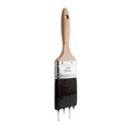 Paintbrush loaded with black color dripping off the bristles. Royalty Free Stock Photo